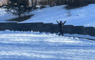 Rochelle Walking in Driveway